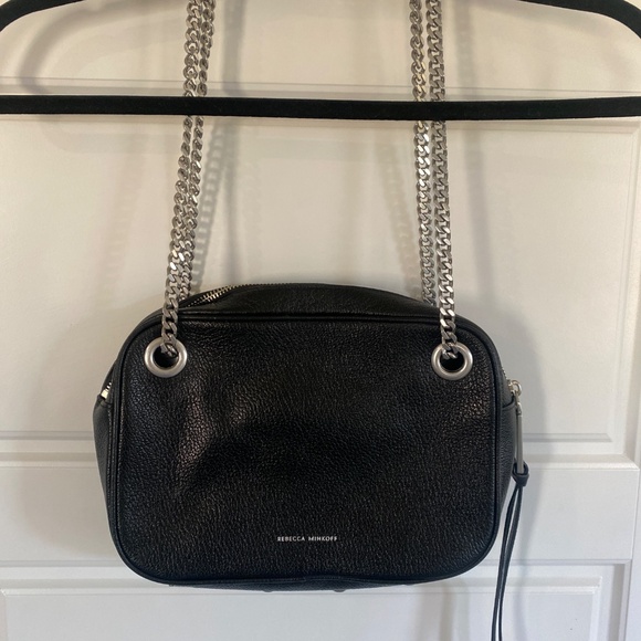 Leather Shoulder Bag with Silver Hardware - Picture 4 of 9